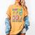 HUGvyn Happy 100 Days Of School Teacher Goose Preppy Books Women's Comfort Colors T-Shirt Mustard