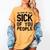 Introvert Men Women Sarcastic Saying Sick Of People Women's Comfort Colors T-Shirt Mustard