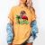 Nostalgia Holiday Tees -Adult Christmas Flamingo Small Short Sleeve Crew Neck Cotton Polyester Lightweight Ribbed Cuff Winter Women's Comfort Colors T-Shirt Mustard