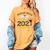 Proud Mom Of Two 2021 Graduates Twin Mama Graduation Leopard Women's Comfort Colors T-Shirt Mustard
