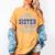 Proud Sister Of Two Class Of 2025 Graduates Twins Graduation Women's Comfort Colors T-Shirt Mustard