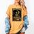 The Reader Tarot Card Book Lover Skeleton Art Goth Style Women's Comfort Colors T-Shirt Mustard