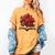 Red Roses Flowers Book Floral Women's Comfort Colors T-Shirt Mustard