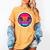 Retro 80s Synthwave Sunset & Palm Trees Retro Nostalgia 80s Women's Comfort Colors T-Shirt Mustard
