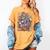 Retro Floral Red & Booked Library Reading 4th Of July Women's Comfort Colors T-Shirt Mustard