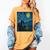 Van Gogh Starry Night Fantasy Reader Dragon Reading Book Women's Comfort Colors T-Shirt Mustard