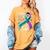 I Wear Teal And Purple In Memory My Son Suicide Prevention Women's Comfort Colors T-Shirt Mustard I Wear Teal And Purple In Memory My Son Suicide Prevention Women's Comfort Colors T-Shirt Mustard
