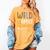 Wild About Reading Lover Bookworm Library Teacher Zoo Animal Women's Comfort Colors T-Shirt Mustard