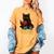Wizard Cat Reading a Book While Crocheting Women's Comfort Colors T-Shirt Mustard