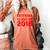 & Red Class Of 2018 Senior Graduation T Shirt Women's Comfort Colors T-Shirt Yam