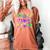 Mardi Gras Teacher Coquette Bow Pencil Apple Book Women Girl Women's Comfort Colors T-Shirt Yam