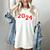 Class Of 2024 Senior Year Boys Girls School Graduation Women's Comfort Colors T-Shirt Ivory