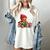 Cozy Gingerbread Christmas Reading Book Xmas Snowflakes Fall Women's Comfort Colors T-Shirt Ivory