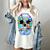 Frutiger Aero Aesthetic Tech Skull Computer Fishes Raglan Baseball Tee Women's Comfort Colors T-Shirt Ivory