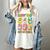 HUGvyn Happy 100 Days Of School Teacher Goose Preppy Books Women's Comfort Colors T-Shirt Ivory