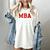 MBA When Your BS Can't Take You Any Further Shirt Graduation Women's Comfort Colors T-Shirt Ivory