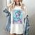 The Reader Retro Reading Skeleton Books Flowers Tarot Card Women's Comfort Colors T-Shirt Ivory