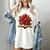 Red Roses Flowers Book Floral Women's Comfort Colors T-Shirt Ivory