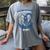 Blue In Memory Of Gigi Colon Cancer Awareness Memorial Women's Comfort Colors T-Shirt Gray Blue In Memory Of Gigi Colon Cancer Awareness Memorial Women's Comfort Colors T-Shirt Gray
