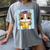 Bulldog Anime Pup Graduation Women's Comfort Colors T-Shirt Gray