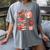 Coquette Teacher School Supplies Bows Books Globe Apple Cute Women's Comfort Colors T-Shirt Gray