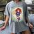 The Crimson Crescent 90s Retro Comic Book Superheroine Art Women's Comfort Colors T-Shirt Gray The Crimson Crescent 90s Retro Comic Book Superheroine Art Women's Comfort Colors T-Shirt Gray