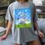 Frutiger Aero Aesthetic Tech Cherry Blossom Fishes Bubbles Raglan Baseball Tee Women's Comfort Colors T-Shirt Gray