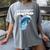 Frutiger Aero Splashy Dolphin Y2k Aesthetic Graphic Premium Women's Comfort Colors T-Shirt Gray