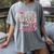Girls Little Miss Kindergarten Grad 2025 Coquette Graduation Women's Comfort Colors T-Shirt Gray