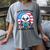 A Good Day To Read a Book Reading Eagle With American Flag Women's Comfort Colors T-Shirt Gray