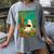 Groovy Ghost Reading Book Cat Halloween Ghost Teacher Women's Comfort Colors T-Shirt Gray