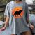Introvert Retro Sunset Capybara Tee Women's Comfort Colors T-Shirt Gray