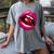 Rainbow Lips With a Cherry In The Mouth 80s Nostalgia Premium Tri-Blend Women's Comfort Colors T-Shirt Gray Rainbow Lips With a Cherry In The Mouth 80s Nostalgia Premium Tri-Blend Women's Comfort Colors T-Shirt Gray