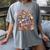 Retro Floral Red & Booked Library Reading 4th Of July Women's Comfort Colors T-Shirt Gray