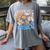 Senior 2026 Retro Groovy Flowers Graduation Women's Comfort Colors T-Shirt Gray