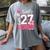 Senior 2027 Class Of 2027 Pink Coquette Bow Graduation Girl Women's Comfort Colors T-Shirt Gray