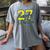 Senior Class Of 2027 Graduation Yellow And Blue On The Back Premium Tri-Blend Women's Comfort Colors T-Shirt Gray