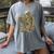 Skeleton Book Floral Skull Halloween Teacher Costume Women's Comfort Colors T-Shirt Gray