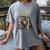 Unearth A Story Dinosaur Reading a Library Book Women's Comfort Colors T-Shirt Gray