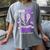 I Wear Purple In Memory Of My Dad Alzheimer's Awareness Women's Comfort Colors T-Shirt Gray