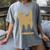 Yk2 Cat With Tomboy Tail 90s Nostalgia Downtown Indie Premium Tri-Blend Women's Comfort Colors T-Shirt Gray