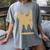 Yk2 Cat With Tomboy Tail 90s Nostalgia Downtown Indie Women's Comfort Colors T-Shirt Gray