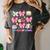 100 Days Of School Coquette Bow School Bus Pencil Books Women's Comfort Colors T-Shirt Pepper