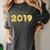 2019 Gold Confetti Graduation T Shirt High School College Women's Comfort Colors T-Shirt Pepper