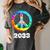 2033 Graduation Class Year Tie Dye Peace Sign Women's Comfort Colors T-Shirt Pepper