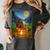 Bigfoot And Alien Reading Books Campfire Halloween Women's Comfort Colors T-Shirt Pepper