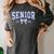 Blue Bow Coquette Floral Senior 2026 Graduation Class Women's Comfort Colors T-Shirt Pepper