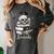Boo Skeleton Skull Books Halloween Women School Teacher Kid Women's Comfort Colors T-Shirt Pepper