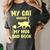 My Cat Guards My Mug And Book Humor Cats Premium Tri-Blend Women's Comfort Colors T-Shirt Pepper