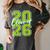 Class Of 2026 Graduation Varsity Lime Green Letters Women's Comfort Colors T-Shirt Pepper